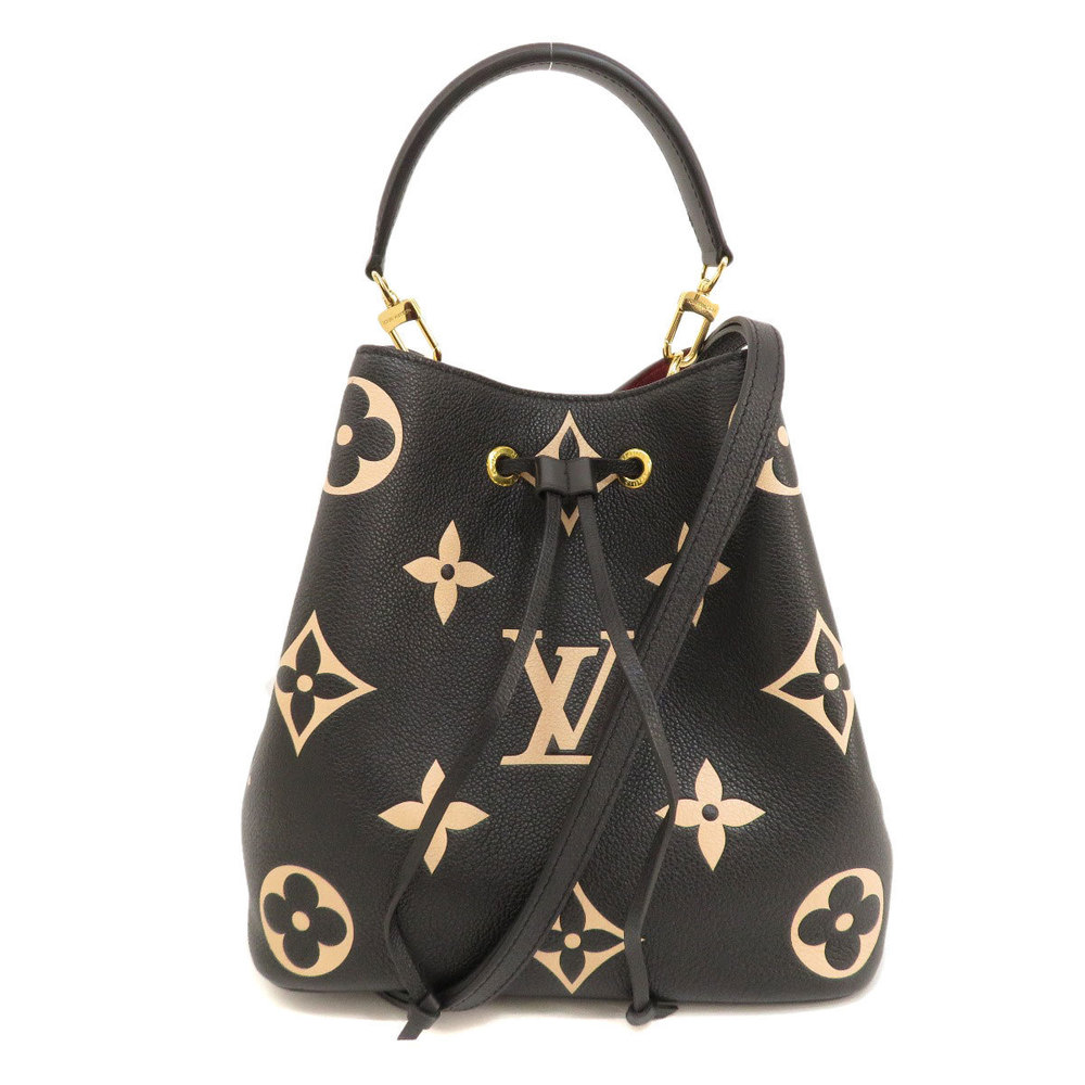 Louis Vuitton Neonoe MM Bicolor Black Beige Shoulder Bag Amplant